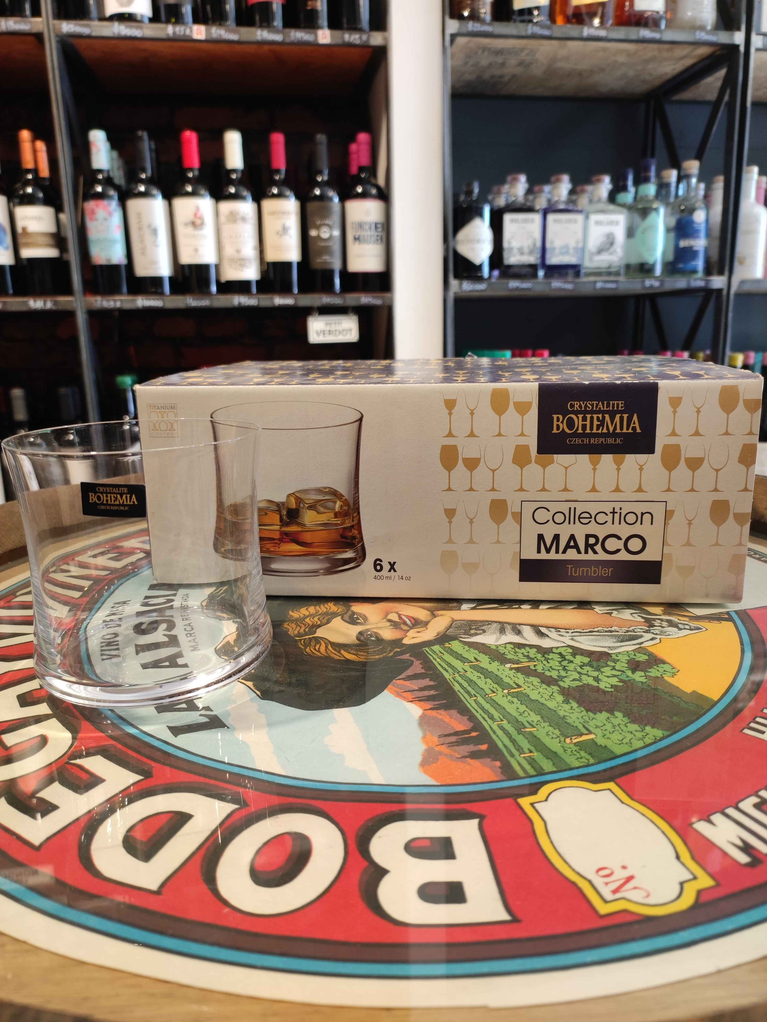 6 unid. x BOHEMIA VASO MARCO WISKY 400 ML