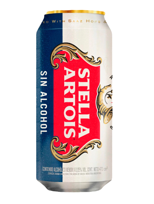6 unid. x STELLA ARTOIS S/ALCOHOL LATA 473CC